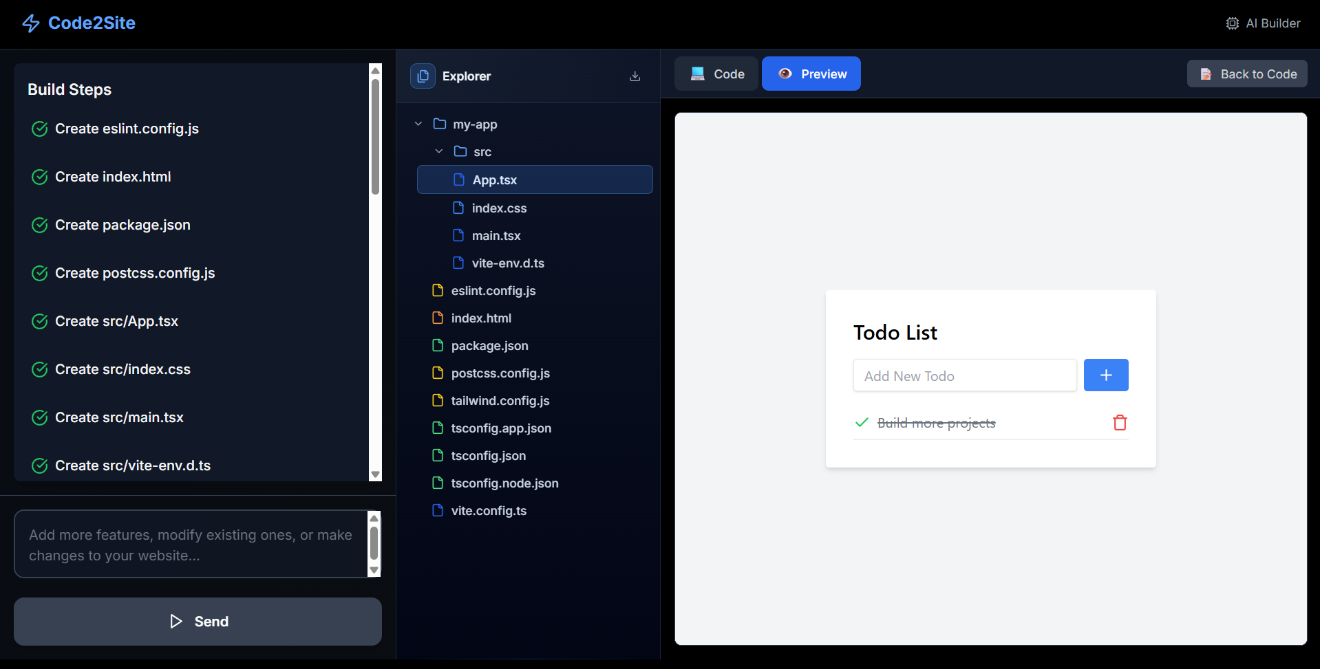 Code2Site screenshot 3